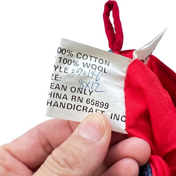 Vtg 1991 Imperial Elegance Wool Needlepoint Santa Christmas Stocking 12" Velvet - Picture 6 of 7